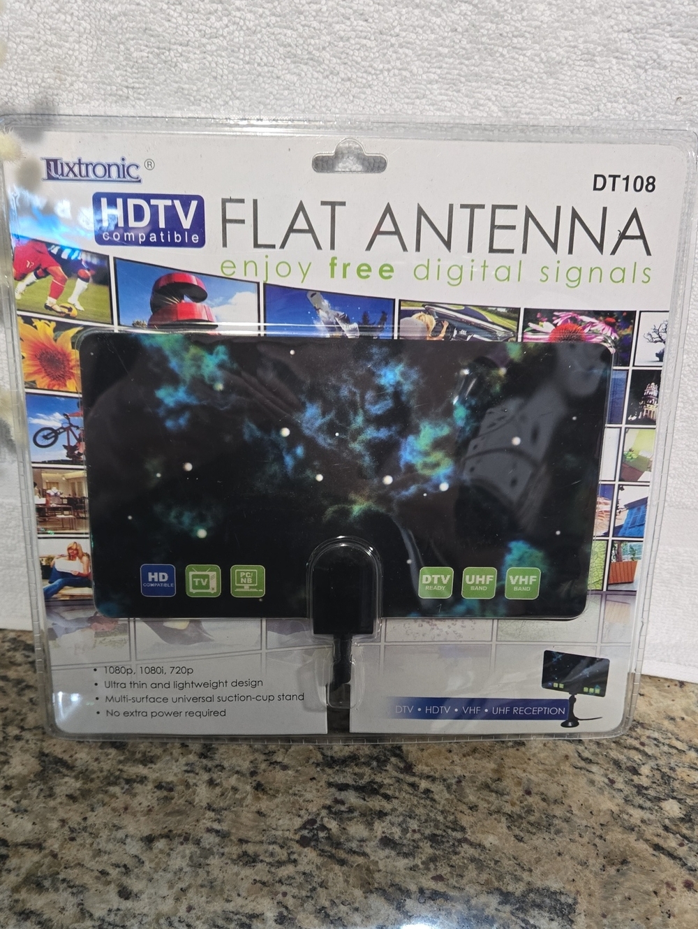 Black Flat HDTV Antenna - DT108